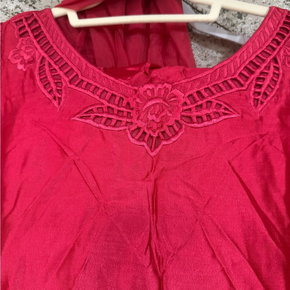 Elegant Red Designer Indian Pakistani Dress With … - image 5